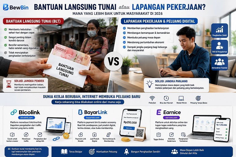 Bantuan Langsung Tunai atau Lapangan Pekerjaan? Mana yang Lebih Baik untuk Masyarakat di 2026
