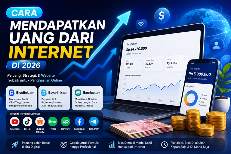 Cara Mendapatkan Uang dari Internet di 2026, Masih Realistis atau Cuma Omong Kosong?